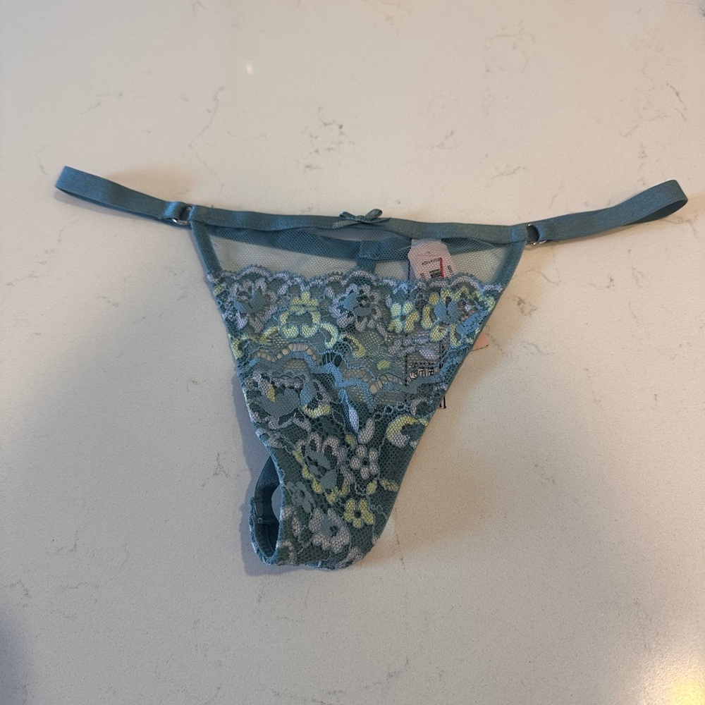 Victoria's Secret Teal and Yellow Lace Panties